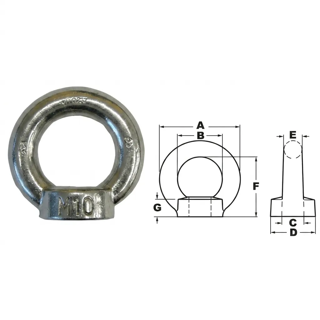 Olhal de Suspensão Tipo Porca Inox AISI 316